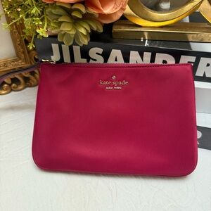 Kate Spade Chelsea The Little Better Nylon Medium Wristlet Pouch Cranberry Pink